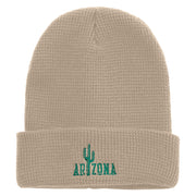 Arizona State Textured Vintage Embroidered Waffle Knit Cuff Beanie - Birch OSFM