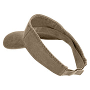 Touch Grass Icon Embroidered Washed Pigment Dyed Cotton Twill Visor - Khaki OSFM
