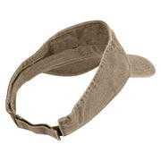 Touch Grass Icon Embroidered Washed Pigment Dyed Cotton Twill Visor - Khaki OSFM