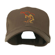 Fly Fishing Man Outline Embroidered Cap