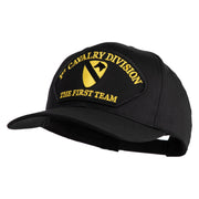 1st Cavalry Division The First Team Patched Solid Cotton Twill Pro Style Cap - Black OSFM