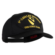 1st Cavalry Division The First Team Patched Solid Cotton Twill Pro Style Cap - Black OSFM