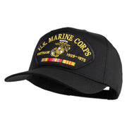 U.S. Marine Corps Vietnam 1959 1975 Patched Solid Cotton Twill 5 Panel Prostyle Snap Cap - Black OSFM