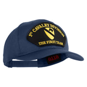1st Cavalry Division The First Team Patched Solid Cotton Twill Pro Style Cap - Navy OSFM