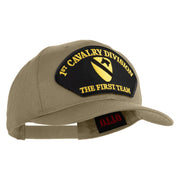 1st Cavalry Division The First Team Patched Solid Cotton Twill Pro Style Cap - Khaki OSFM