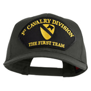 1st Cavalry Division The First Team Patched Solid Cotton Twill Pro Style Cap - Charcoal OSFM