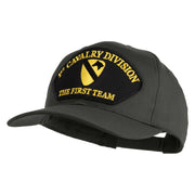 1st Cavalry Division The First Team Patched Solid Cotton Twill Pro Style Cap - Charcoal OSFM