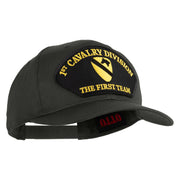 1st Cavalry Division The First Team Patched Solid Cotton Twill Pro Style Cap - Charcoal OSFM