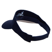 Sea Wave with Whale Embroidered Cotton Sports Visors - Navy OSFM