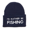 I'd Rather Be Fishing Embroidered Cuff Beanie