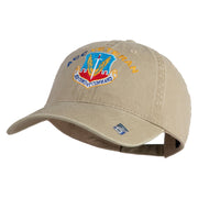 Air Combat Command Veteran Embroidered Washed Solid Pigment Dyed Cotton Twill Brass Buckle Cap - Khaki OSFM