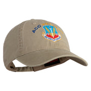 Air Combat Command Veteran Embroidered Washed Solid Pigment Dyed Cotton Twill Brass Buckle Cap - Khaki OSFM