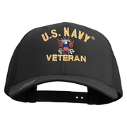 Licensed US Navy Veteran Embroidered Retro Trucker Cap - Black OSFM