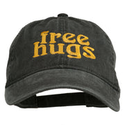 Free Hugs Embroidered Washed Dyed Cap