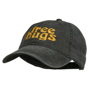 Free Hugs Embroidered Washed Dyed Cap