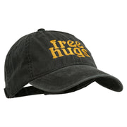 Free Hugs Embroidered Washed Dyed Cap