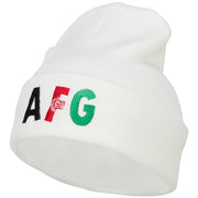 Afghanistan AFG Flag Embroidered Long Beanie