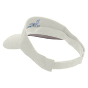 Sea Wave with Whale Embroidered Cotton Sports Visors - White OSFM