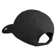 Air Combat Command Veteran Embroidered Washed Solid Pigment Dyed Cotton Twill Brass Buckle Cap - Black OSFM