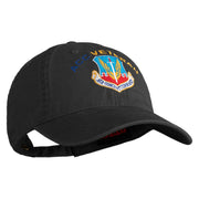 Air Combat Command Veteran Embroidered Washed Solid Pigment Dyed Cotton Twill Brass Buckle Cap - Black OSFM