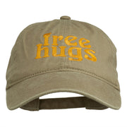 Free Hugs Embroidered Washed Dyed Cap