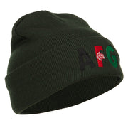 Afghanistan AFG Flag Embroidered Long Beanie