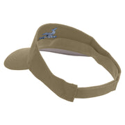 Sea Wave with Whale Embroidered Cotton Sports Visors - Khaki OSFM