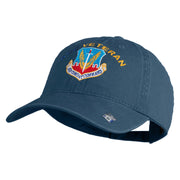 Air Combat Command Veteran Embroidered Washed Solid Pigment Dyed Cotton Twill Brass Buckle Cap - Navy OSFM