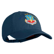 Air Combat Command Veteran Embroidered Washed Solid Pigment Dyed Cotton Twill Brass Buckle Cap - Navy OSFM