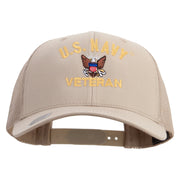 Licensed US Navy Veteran Embroidered Retro Trucker Cap - Khaki OSFM