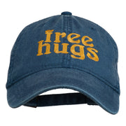 Free Hugs Embroidered Washed Dyed Cap