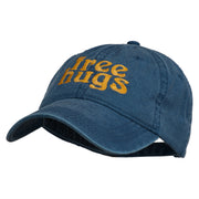 Free Hugs Embroidered Washed Dyed Cap