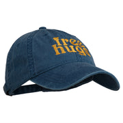 Free Hugs Embroidered Washed Dyed Cap