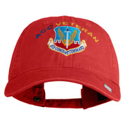 Air Combat Command Veteran Embroidered Washed Solid Pigment Dyed Cotton Twill Brass Buckle Cap - Red OSFM