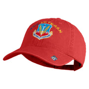 Air Combat Command Veteran Embroidered Washed Solid Pigment Dyed Cotton Twill Brass Buckle Cap - Red OSFM