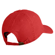 Air Combat Command Veteran Embroidered Washed Solid Pigment Dyed Cotton Twill Brass Buckle Cap - Red OSFM