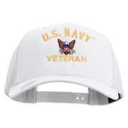 Licensed US Navy Veteran Embroidered Retro Trucker Cap - White OSFM