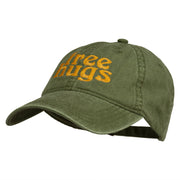 Free Hugs Embroidered Washed Dyed Cap