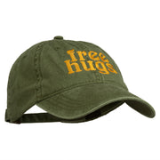 Free Hugs Embroidered Washed Dyed Cap