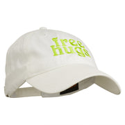 Free Hugs Embroidered Washed Dyed Cap