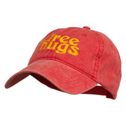 Free Hugs Embroidered Washed Dyed Cap