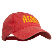 Free Hugs Embroidered Washed Dyed Cap