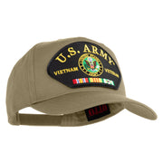 U.S. Army Seal Vietnam Veteran Patched Solid Cotton Twill 5 Panel Prostyle Snap Cap - Khaki OSFM