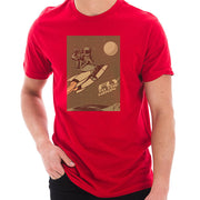 Fly To The Moon Graphic Design Unisex Ring Spun Combed Cotton Short Sleeve Deluxe Jersey T-Shirt