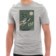 Fly To The Moon Graphic Design Unisex Ring Spun Combed Cotton Short Sleeve Deluxe Jersey T-Shirt