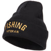 Fishing Veteran Embroidered Long Beanie