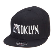 Brooklyn Embroidered Flat Bill Snapback Cap