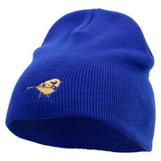 Golden Bird Embroidered 8 Inch Short Beanie - Royal OSFM