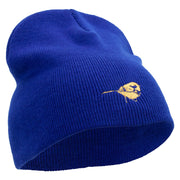 Golden Bird Embroidered 8 Inch Short Beanie - Royal OSFM