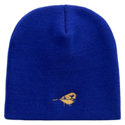 Golden Bird Embroidered 8 Inch Short Beanie - Royal OSFM